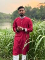 Huvran এলিগেন্ট এমব্রয়ডারিসহ মাইক্রোস্টিচ পাঞ্জাবি (মেরুন)
